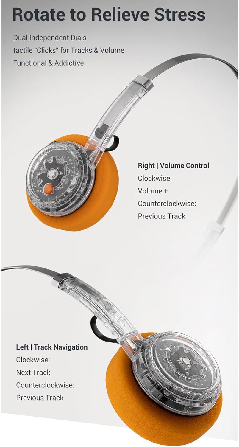 Fockety Bluetooth Kopfhörer, Retro Sport Headset, Ausziehbarer Metall Kopfbügel, Kabellose Kopfhörer