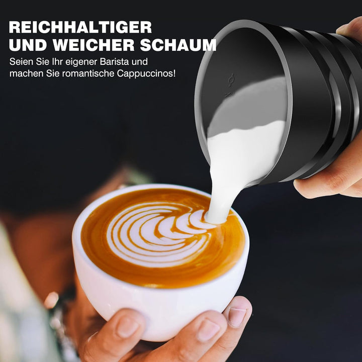 4 in 1 Milchaufschäumer Elektrisch 400W, 600ml Automatischer Milchschäumer für Heisser und Kalter Mi