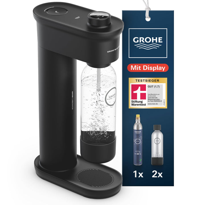 Grohe Blue Fizz Advanced - Wassersprudler Starter Set (mit CO2-Füllstandsanzeige, 3 einstellbare CO2