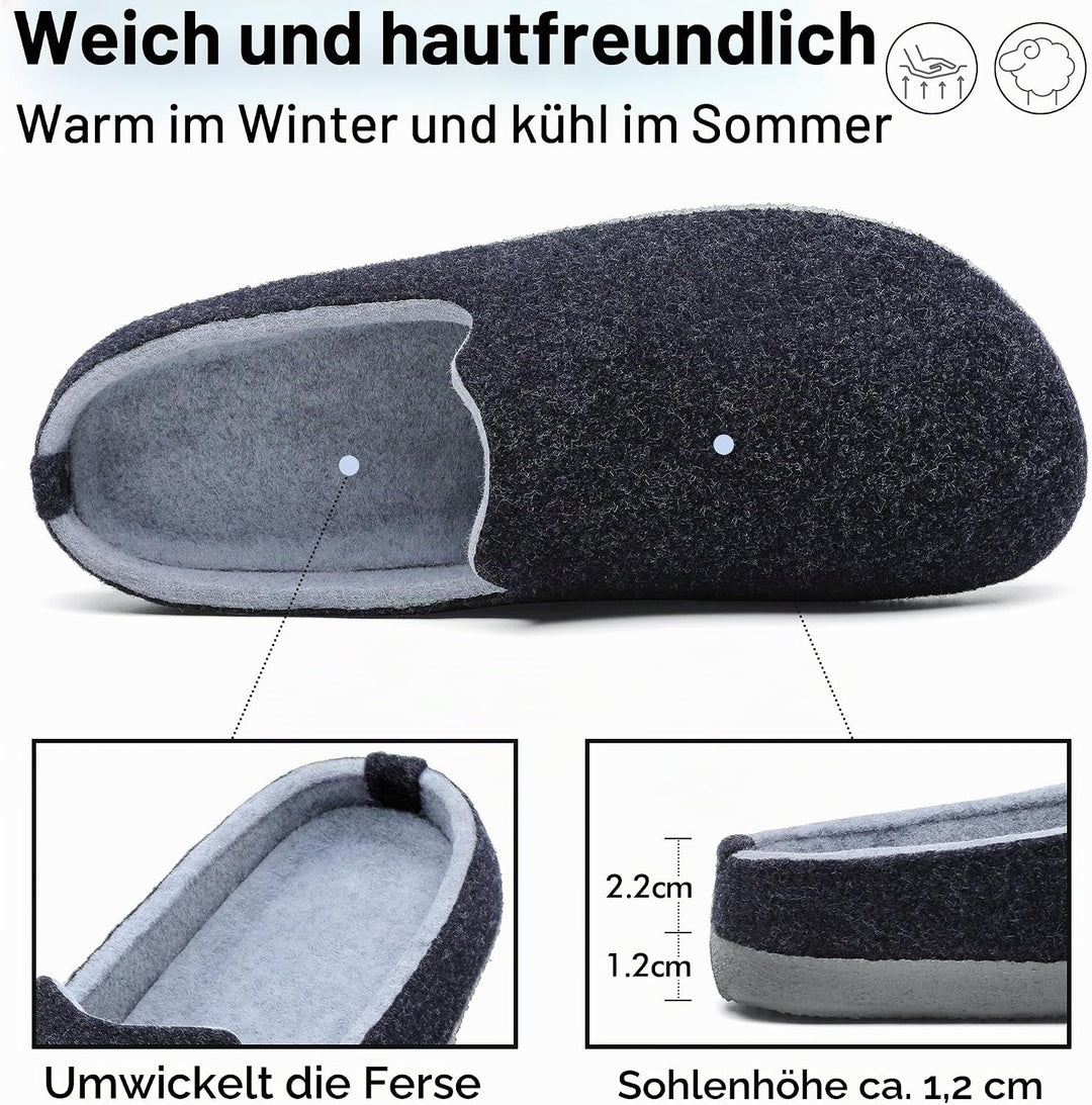 Mishansha Filz Hausschuhe Winter Bequem Filzpantoffeln für Damen Herren Gr.36-48 41 EU Blau, 41 EU B
