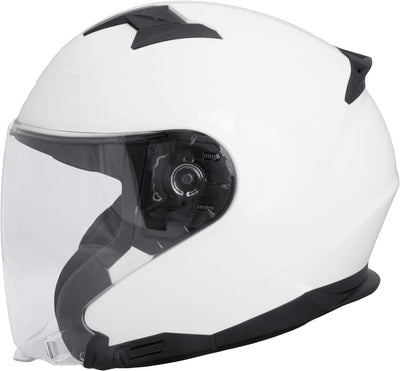 Zorax Weiss XL (61-62cm) ZOR-602 Offenes Gesicht Jethelme mit Doppelvisier Motorradhelm Damen und He