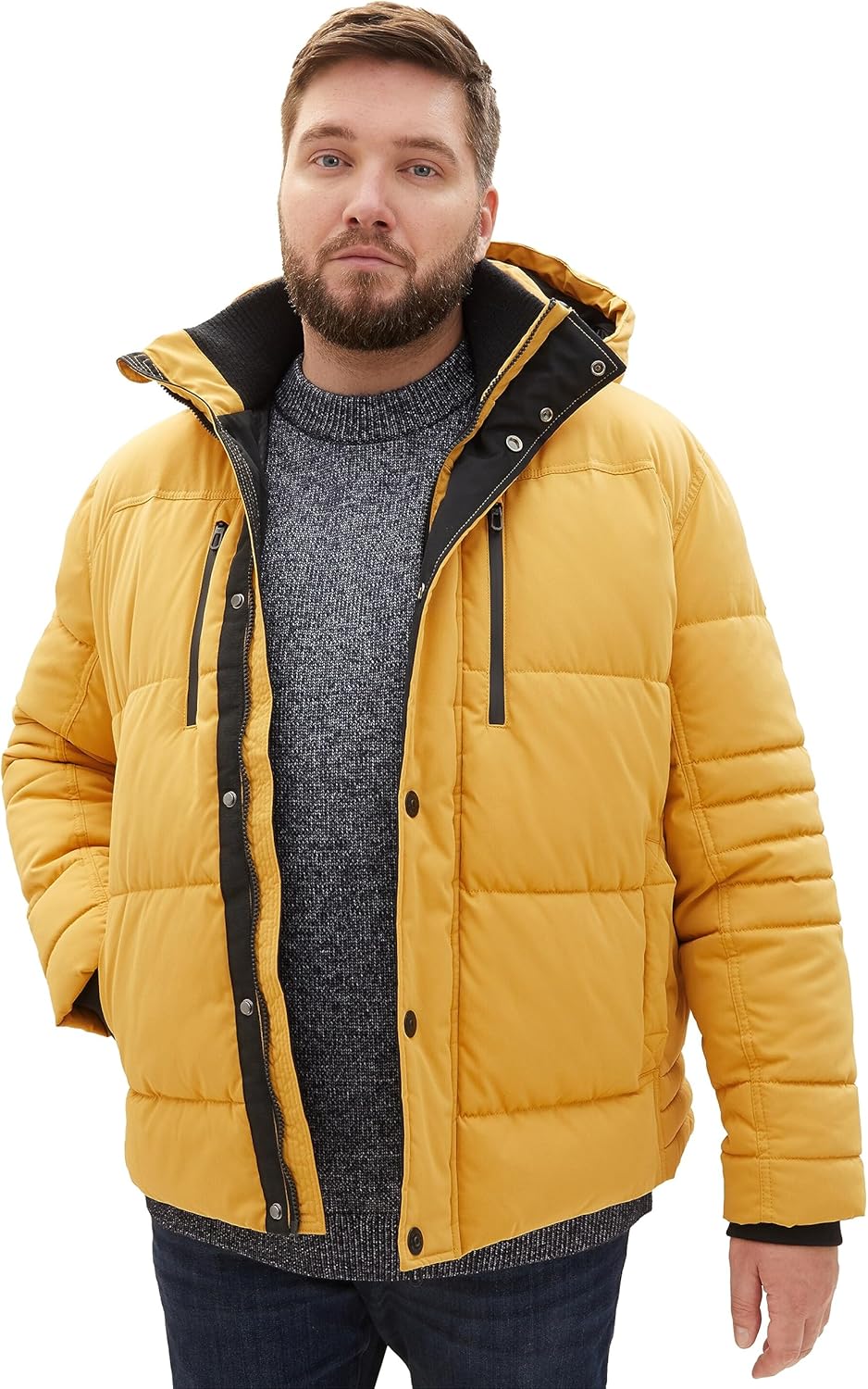 TOM TAILOR Herren Winterjacke mit Abnehmbarer Kapuze 5XL 10533 - Golden Fall, 5XL 10533 - Golden Fal