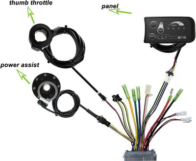 VGEBY Elektrofahrrad-Umrüstsatz, 36-V-48-V-Fahrrad-Geschwindigkeitsregler-Kit mit S810-Panel für 250