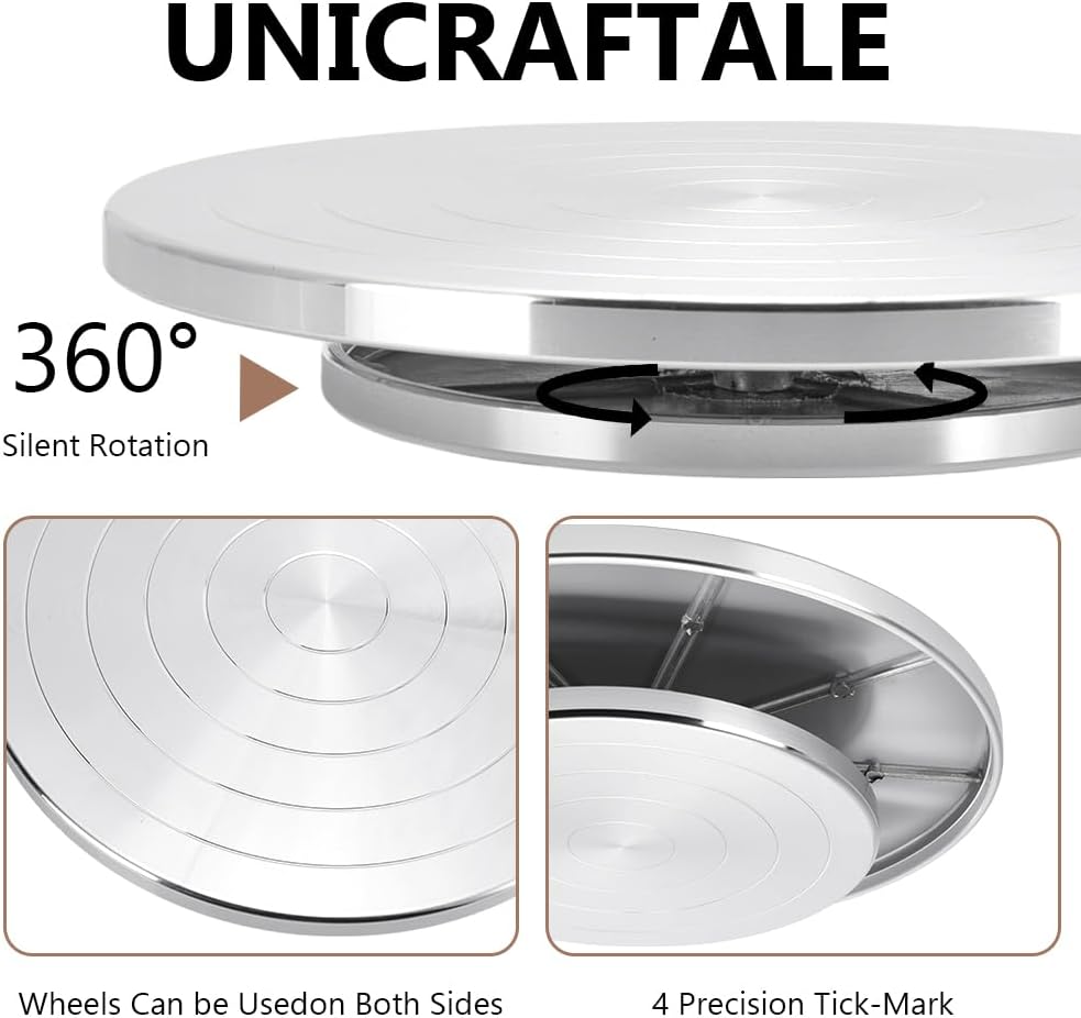 UNICRAFTALE 29.5cm Töpferscheibe Skulpturrad Metall Keramik Drehscheibe Rotierend Mit Kugellager Zub