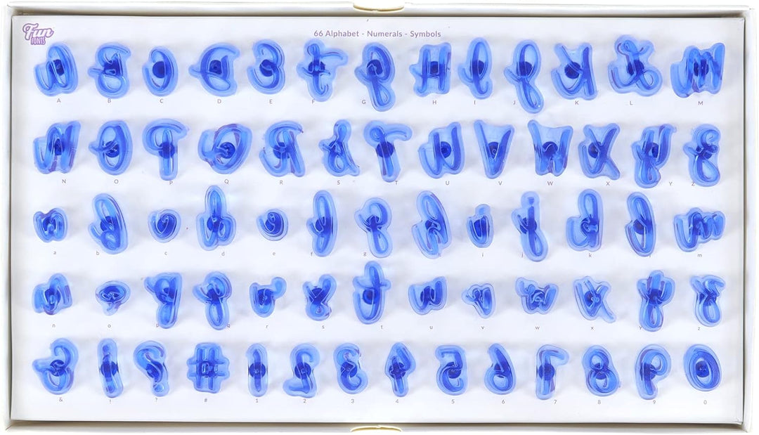PME Fun Fonts - Cupcake- und Keks-Stempel-Set für Tortengestaltung, 66 Teile, Kollektion 1 Kollektio