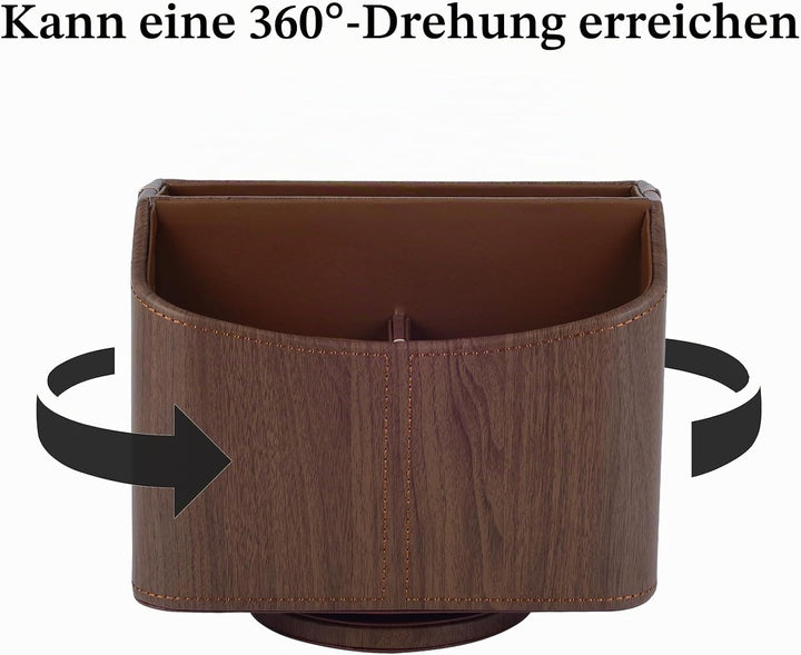 360-drehender Fernbedienungshalter, 5-Teile Nachttisch PU-Leder Multifunktionale Organizer Büro Schr