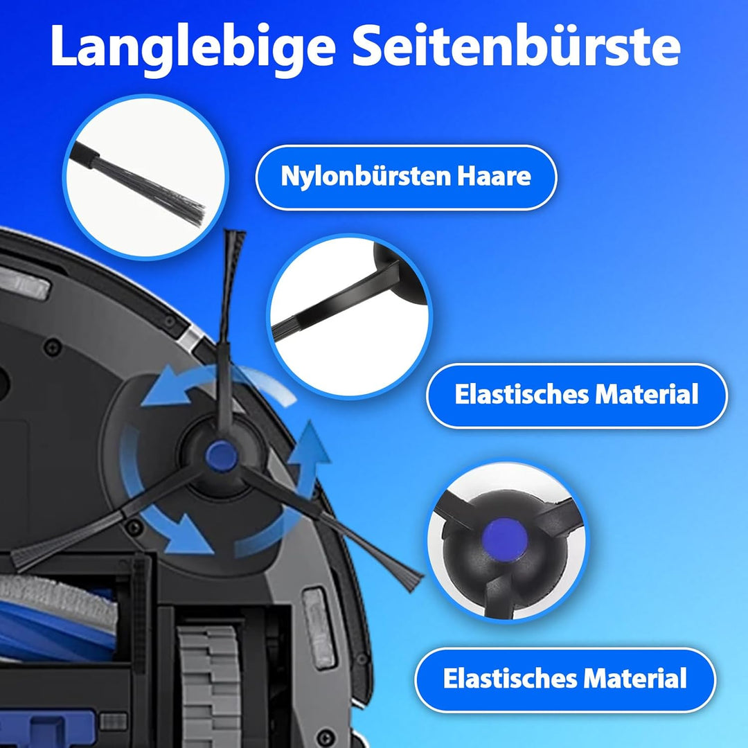 19 Stück Zubehörset für Ecovacs Deebot T30 Pro Omni / T30 Omni Saugroboter, Ersatzteile mit 1 Gummi-