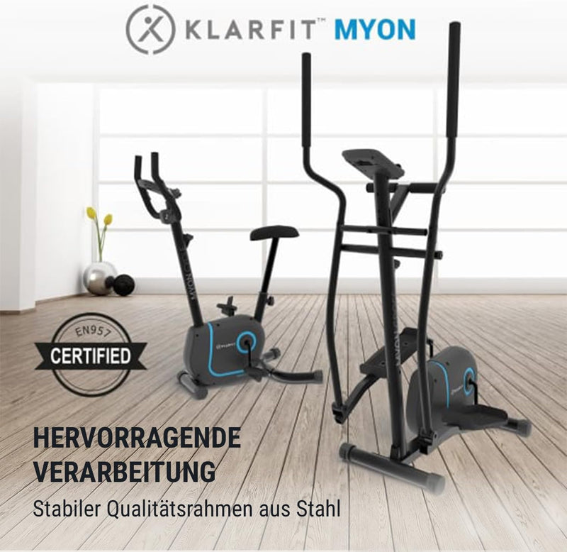 Klarfit Myon Cycle Heimtrainer Fahrrad - Ergometer Fahrrad mit 12 kg Schwungmasse, Hometrainer mit P