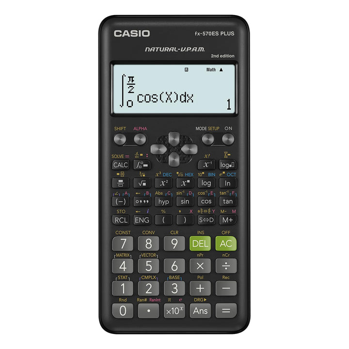 Casio Fx-570Es Plus 2 Wissenschaftlicher Taschenrechner mit 417 Funktionen, Schwarz