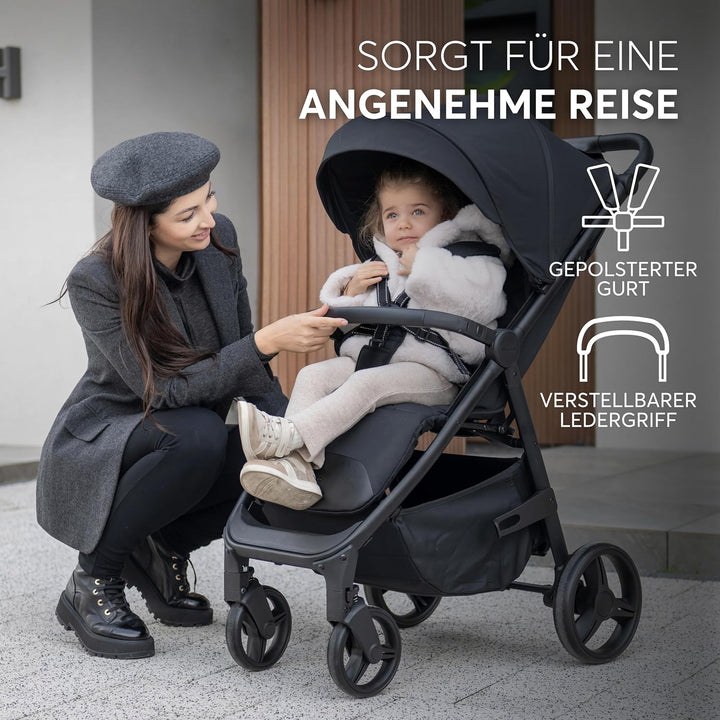 KikkaBoo Reisebuggy Kinderwagen URBAN, Buggy mit Liegefunktion ab Geburt bis 22 kg, Klein Zusammenkl