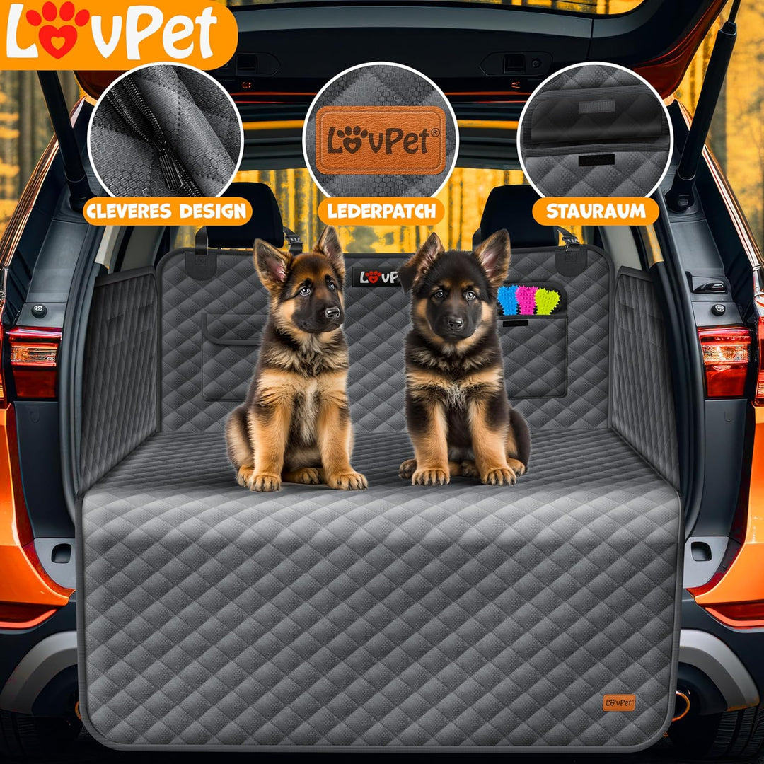Lovpet Kofferraumschutz mit Seiten- und Ladekantenschutz Hundedecke für Auto-Rückbank mit Sichtfenst