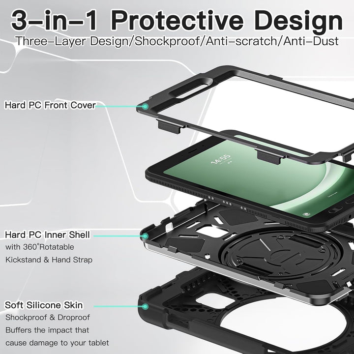 BRAECN Samsung Galaxy Tab Active 5/Tab Active 3 Hülle 8 Zoll SM-X300/X306B/T570/T575, Stossfeste Rob