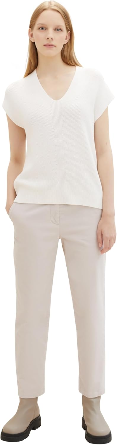 TOM TAILOR Damen Pullunder M 10315 - Whisper White, M 10315 - Whisper White