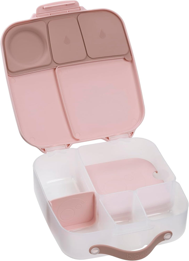 b.box Brotdose | Grosse Bento-Box mit 4 Fächern (2 auslaufsicher), herausnehmbarer Trenner, Gel-Kühl