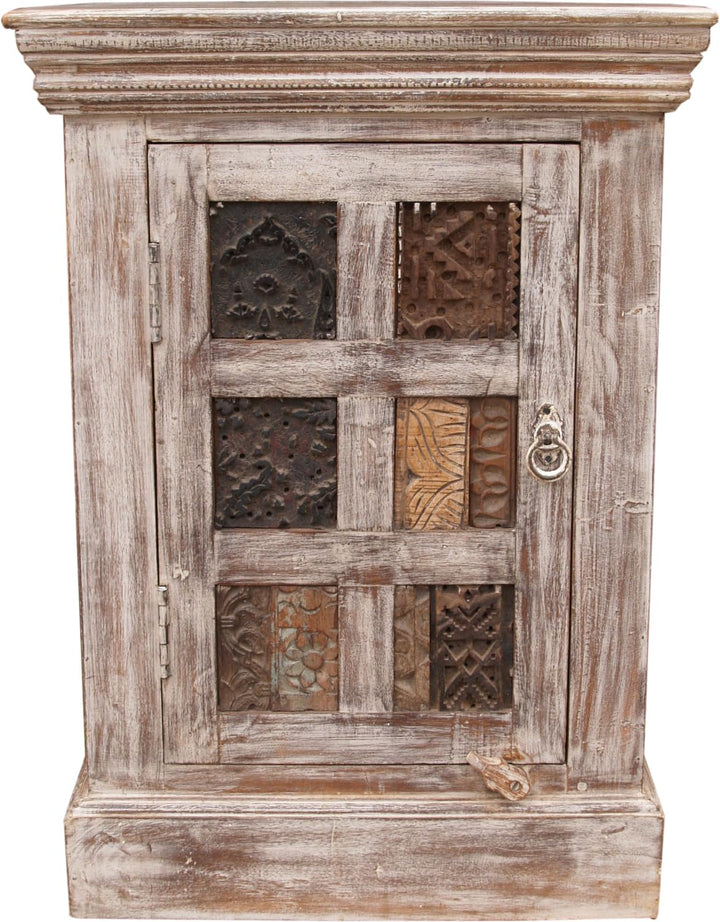 GURU SHOP Vintage Beistellschrank, Kommode, Nachttischschrank, Flurschrank - Modell 56, 75x54x42 cm