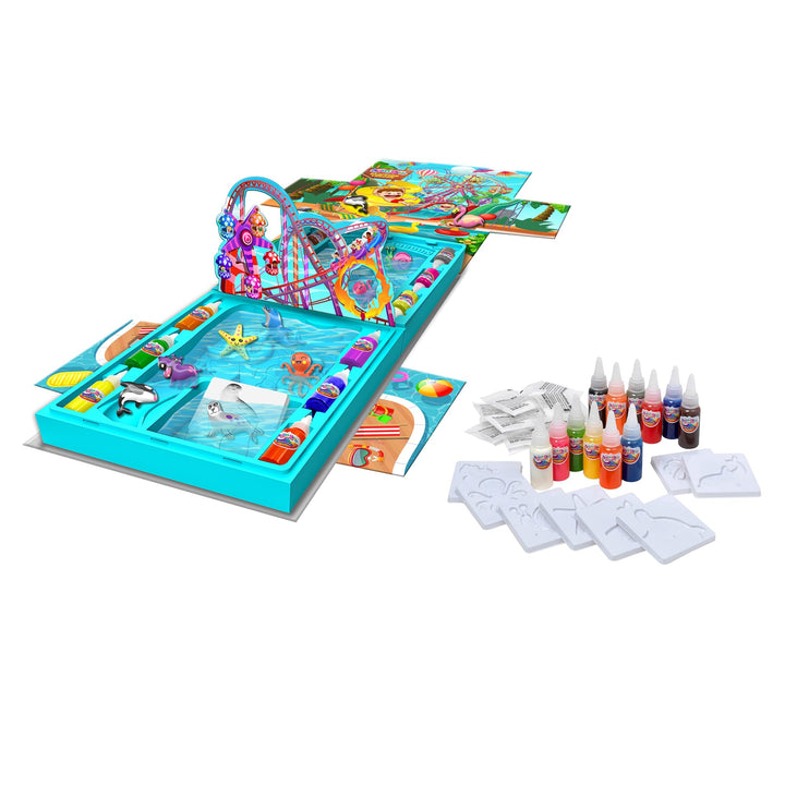 Simba Aquagelz PlaySet Starfish, CREA Weiche 3D-Figuren, inkl. Faltszenario, 12 Farbdosen, 8 Formen,