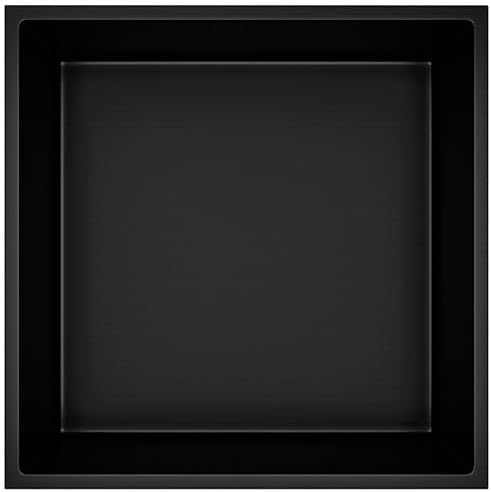 ALONI Wandnische Edelstahl schwarz matt rostfrei 30,5x30,5x10 cm - Einbau-Duschnische Badezimmer Abl
