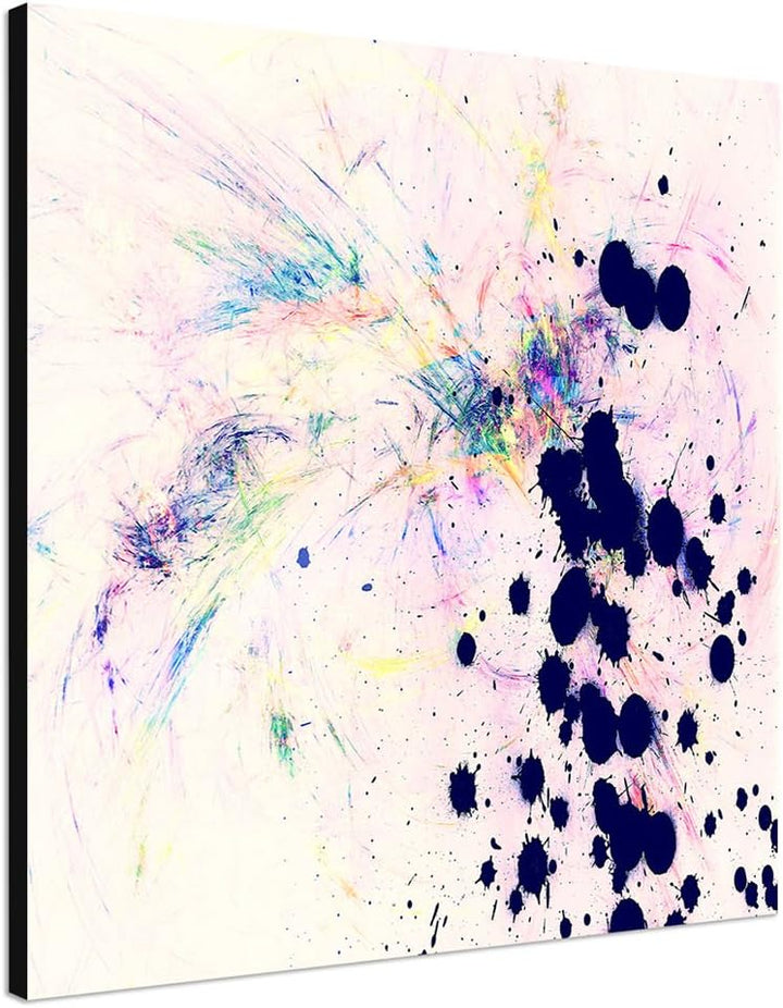Paul Sinus Art London Letter - Abstrakt396_60x60cm Leinwandbild Collage Gesicht Abstraktes Motiv qua