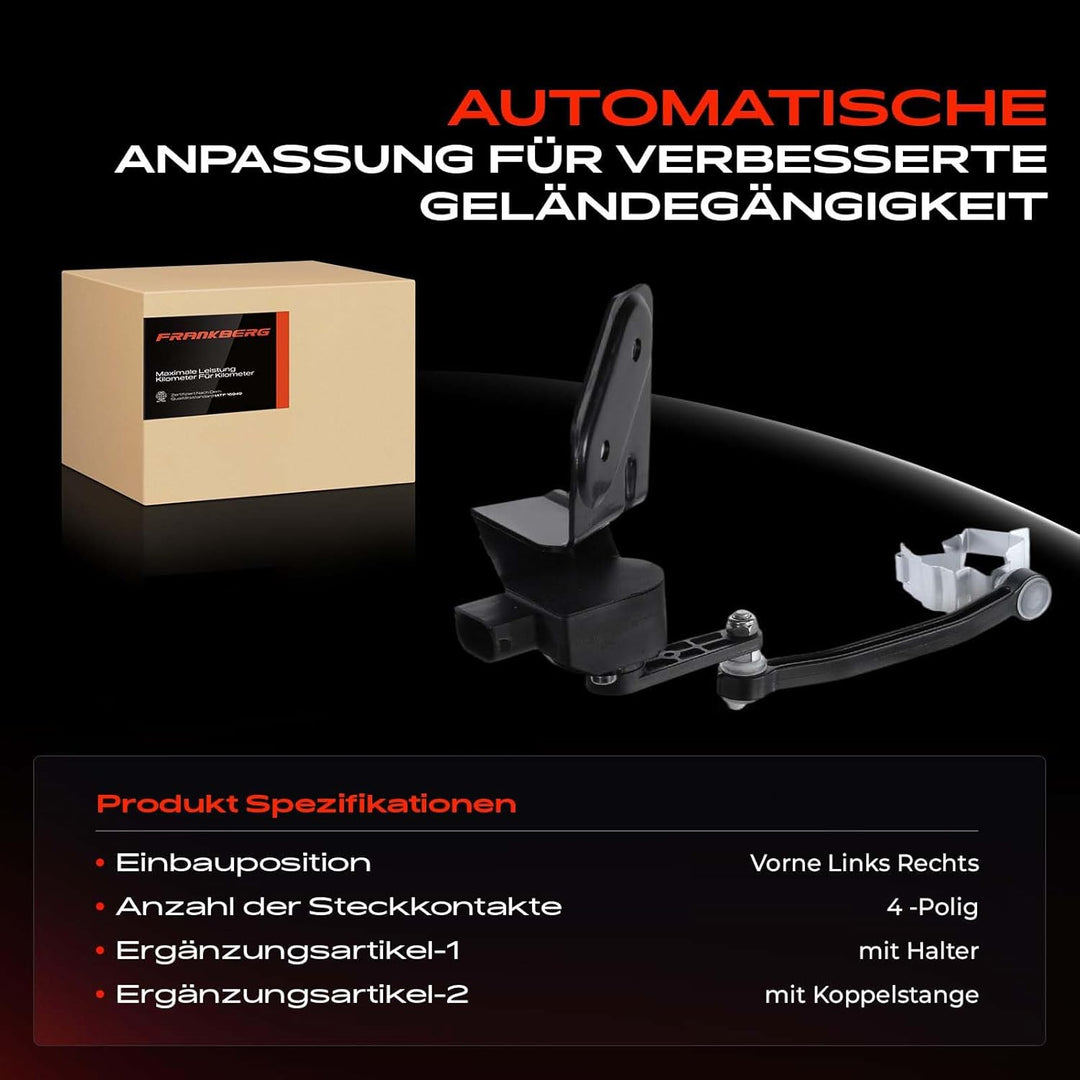 Frankberg 1x Niveausensor Höhensensor Vorne Kompatibel mit A4 8E2 8E5 8H7 8HE B6 B7 Exeo 3R2 Exeo ST