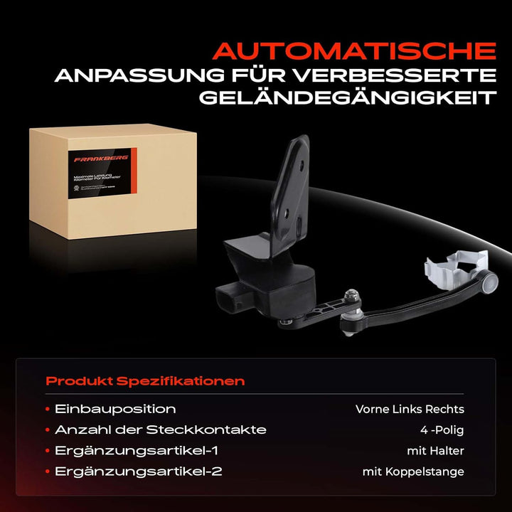 Frankberg 1x Niveausensor Höhensensor Vorne Kompatibel mit A4 8E2 8E5 8H7 8HE B6 B7 Exeo 3R2 Exeo ST