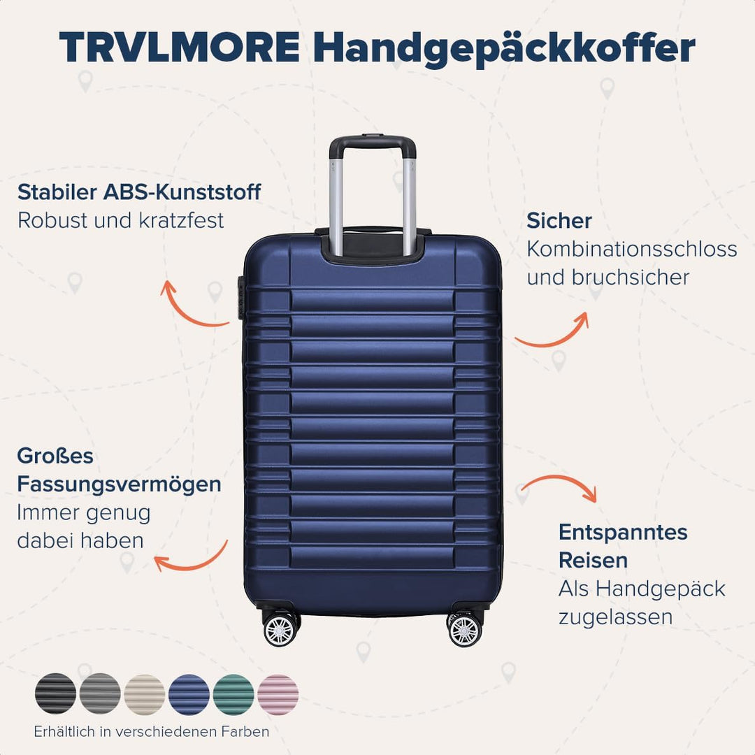 TRVLMORE Koffer & Trolleys - Handgepäck Koffer - Reisekoffer Mit Rollen - Handgepäck Trolley 55x40x2