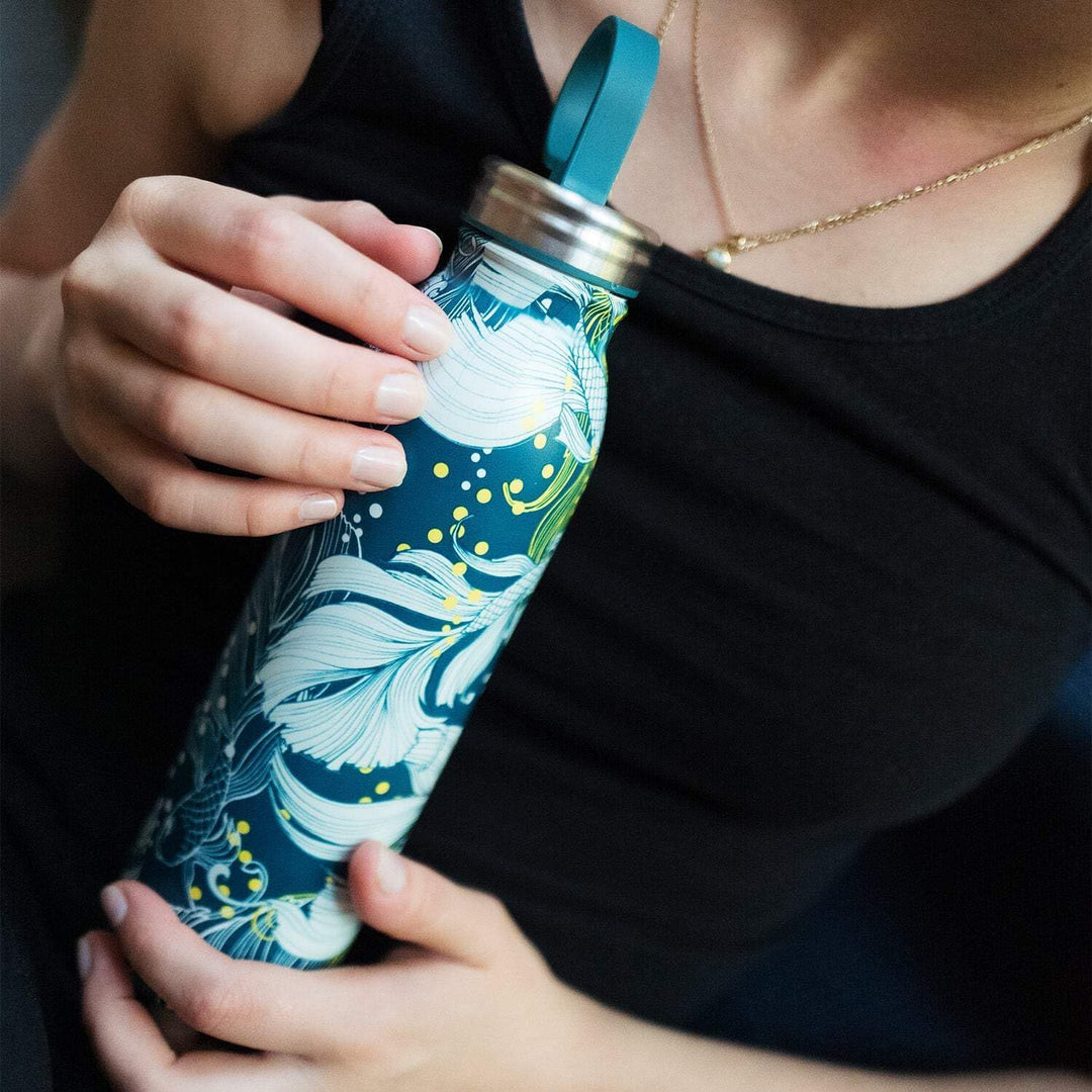Aladdin Chilled Style Thermavac Trinkflasche Edelstahl 0.55L Goldfish Green – Thermosflasche Hält 9