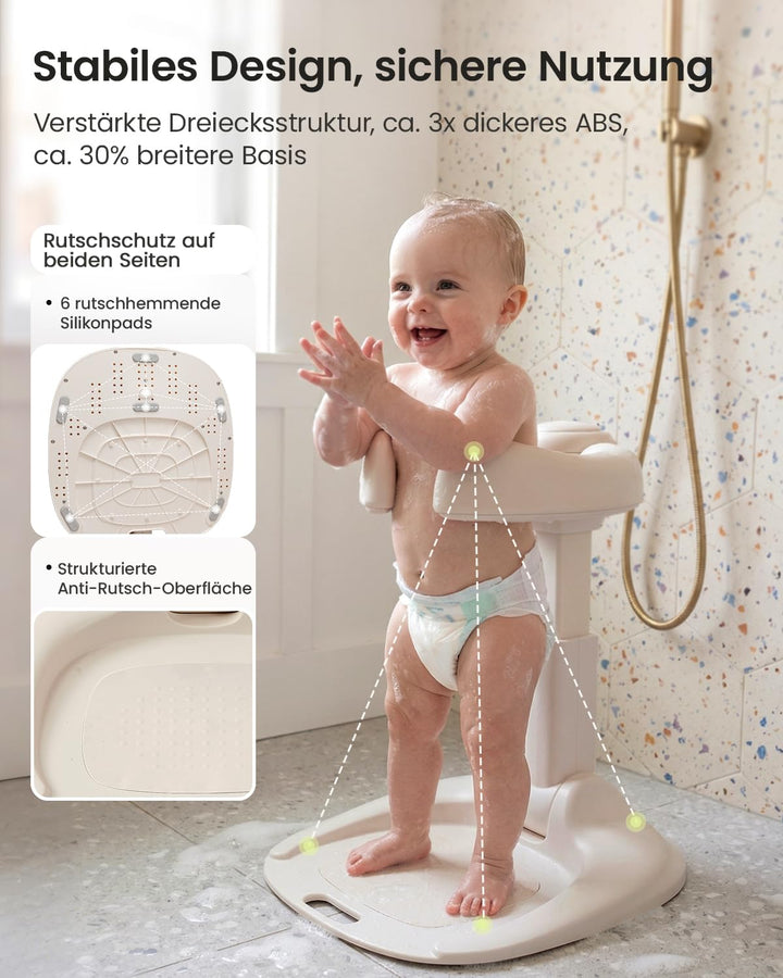 Grownsy Baby Dusche Ständer & Badewannenhilfe ab 6 Monaten, Faltbare Duschhilfe mit Verstellbarer St