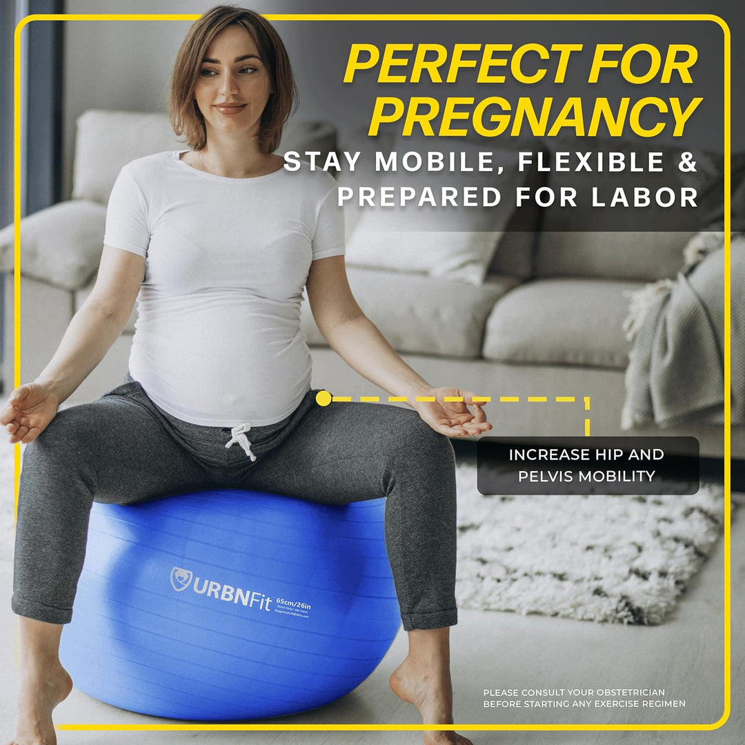 URBNFit Gymnastikball – Yoga-Ball für Workout, Schwangerschaftsstabilität, Anti-Burst, Schweizer Bal