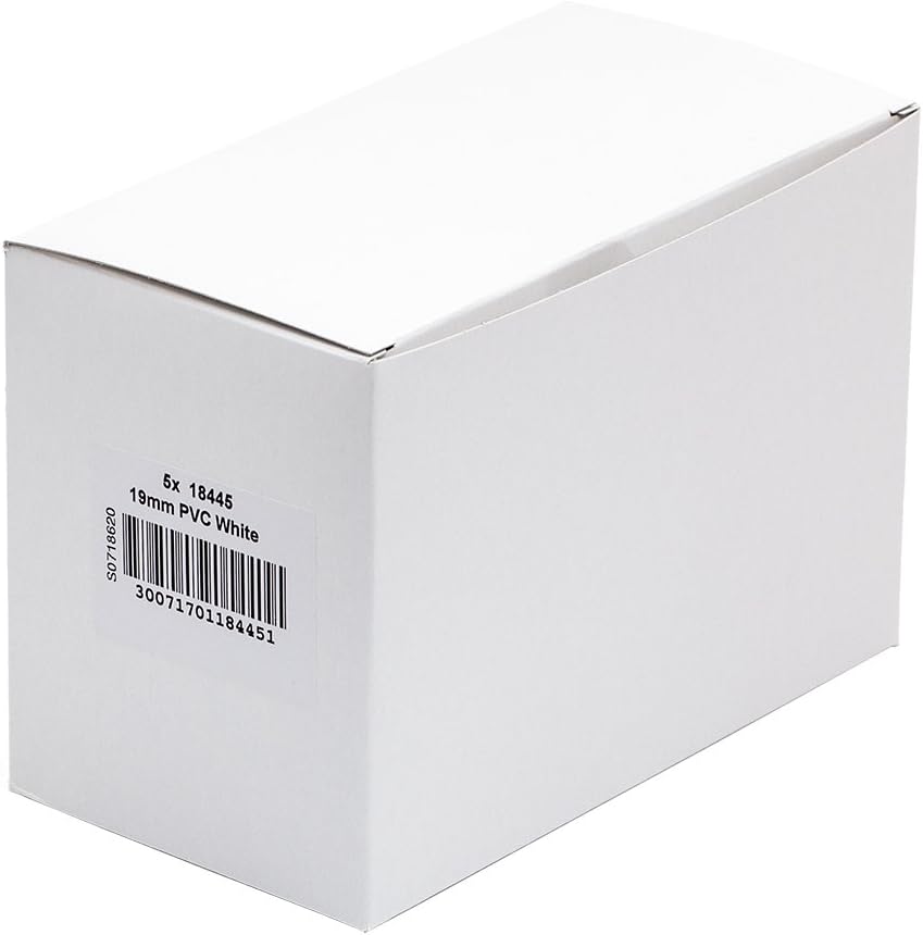 5x Dymo 18445 Rhino Vinyl Industrie Etiketten, wei selbstklebend 19mm X 5,5m Rolle, schwarz Druck au