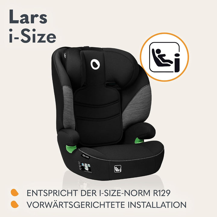 LIONELO LARS i-Size Kinderautositz 100–150 cm, Gruppe 2 3, Seitenschutz 10 Grad, Kopfstützenverstell