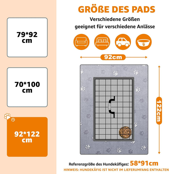 PICK FOR LIFE Haustier-Urinunterlage Waschbar Welpenunterlagen 2er Set Schnell Absorbierend Matte fü