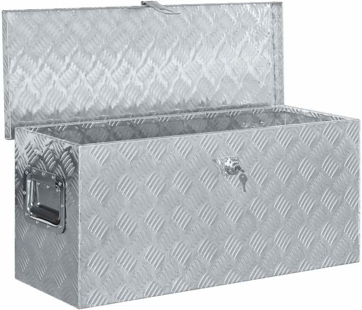 vidaXL Aluminiumkiste 80x30x35cm Alu Box Koffer Werkzeugbox Transportkiste 80 x 30 x 35 cm Silber, 8
