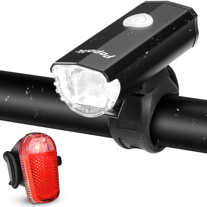 Fahrradlicht Set LED StVZO-30/15 LUX Fahrradbeleuchtung Set 360° Beleuchtung-IPX4 Wasserdicht mit US