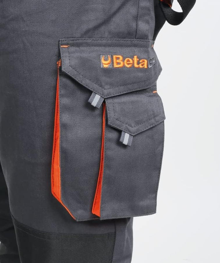 Beta 7900E M - Mehrtaschen-Arbeitshose aus T/C Canvas, 260 g/m2, Einsätze aus Oxford, grau, M