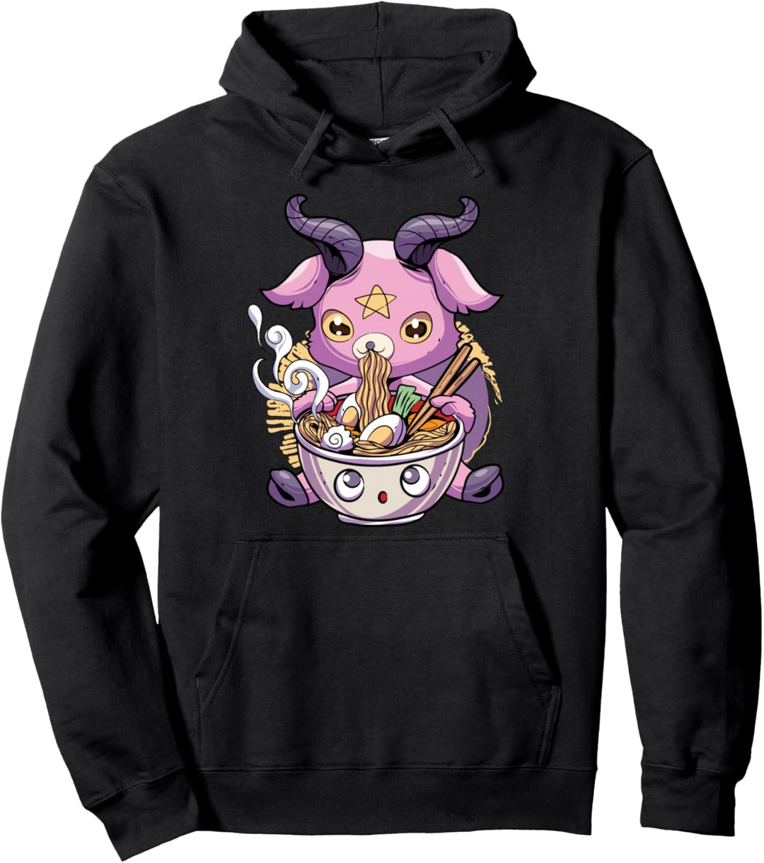 Pastell Goth Baphomet Ramen Nudeln Japan Essen Satanische Pullover Hoodie