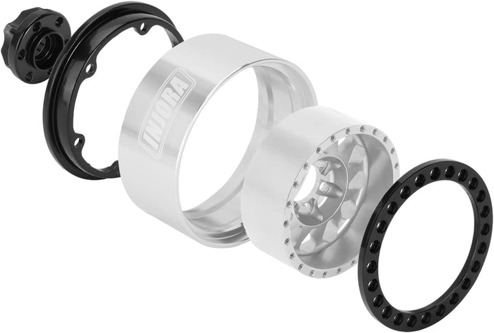 INJORA 1.9 Beadlock Felge Negativ Offset 10,4mm CNC Aluminium Rad für TRX4 SCX10 Gen8 VS4-10 1/10 RC