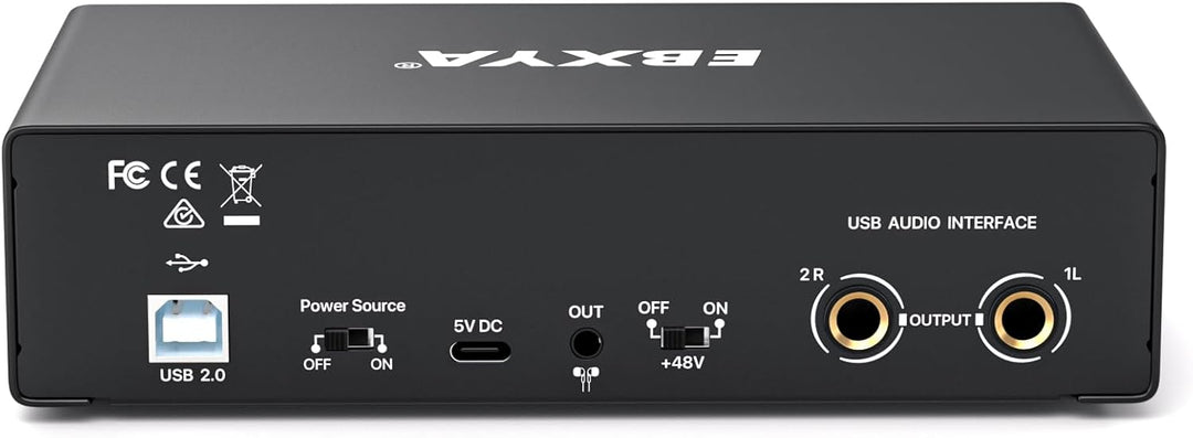 USB Audio Interface, EBXYA 24-Bit/192 kHz USB Soundkarte für Mac, PC, Phone, Mit MIC/XLR/Line Eingän