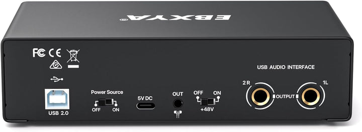 USB Audio Interface, EBXYA 24-Bit/192 kHz USB Soundkarte für Mac, PC, Phone, Mit MIC/XLR/Line Eingän