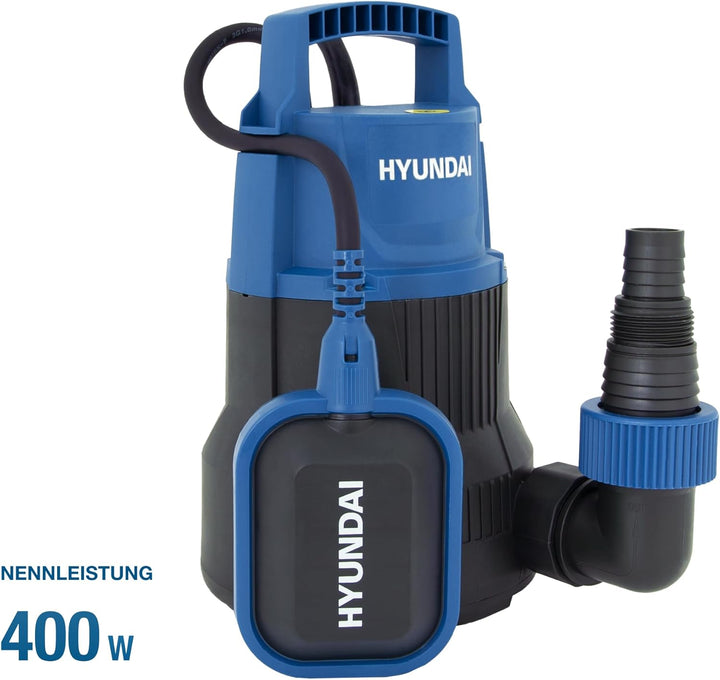 HYUNDAI Klarwasser-Tauchpumpe TP40009C | flachsaugend | 400 W, Fördermenge 9.000 l/h, | Eintauchtief