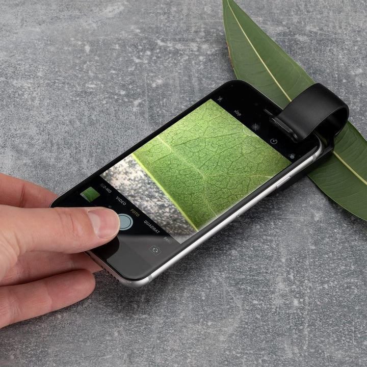 National Geographic Handy-Mikroskop 200x mit CPL, 2 Helligkeitsmodi und Universal-Clip, kompatibel m