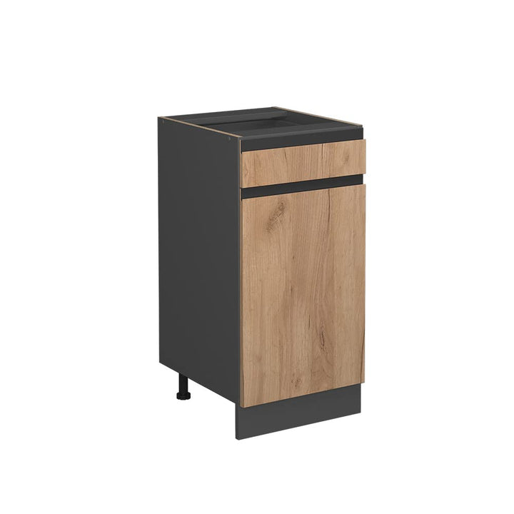Vicco Küchenunterschrank R-Line, Goldkraft Eiche/Anthrazit, 40 cm J-Shape, ohne Arbeitsplatte Goldkr
