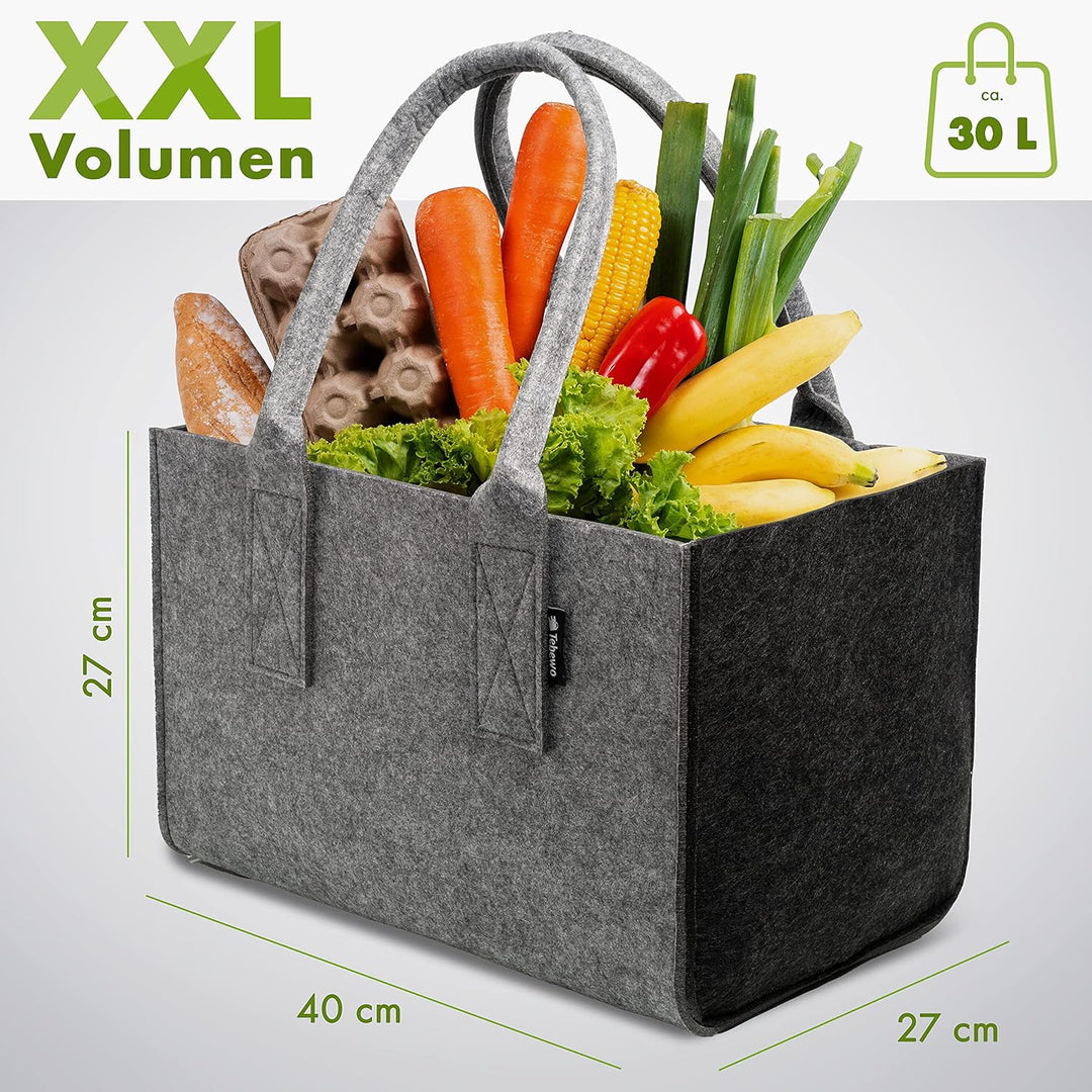 Tebewo Filztasche Premium - praktische Einkaufstasche - modische Shopping Bag - Einkaufskorb aus Fil