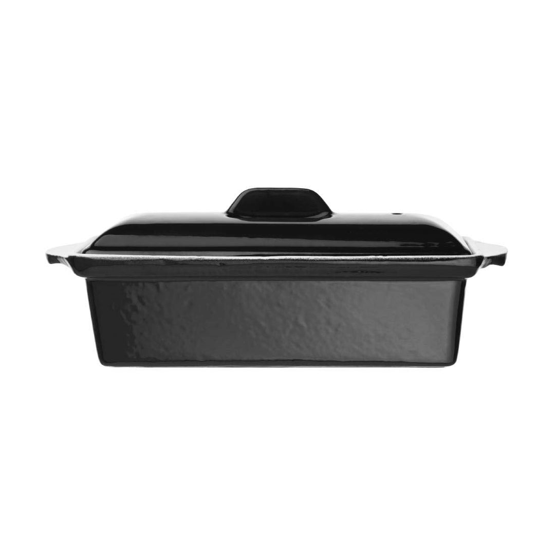Vogue Gusseiserne Terrinenform 1,3 Liter, Schwarz, Grösse: 90(H) x 310(B) x 100(T)mm, Emailliertes G