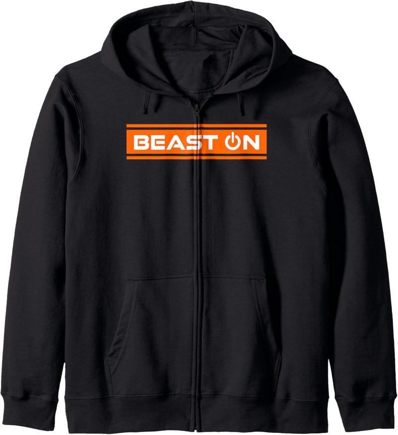 Beast ON Orange Gym Fitness Workout Gym Spruch Motivation Kapuzenjacke