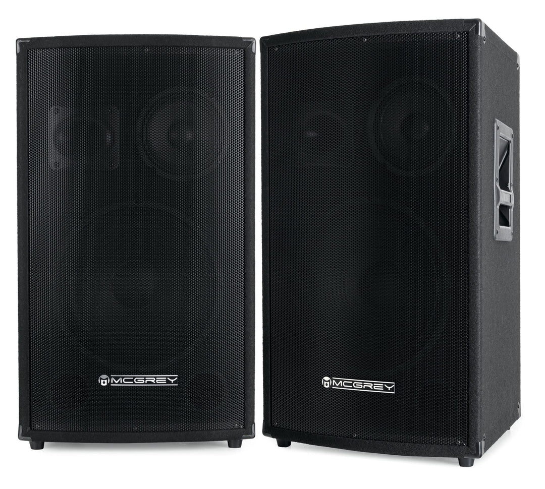 Paar McGrey SL-12/3 3-Wege DJ PA Lautsprecher Box 30cm (12“) Subwoofer 600W (Passiv, 2-Wege System,