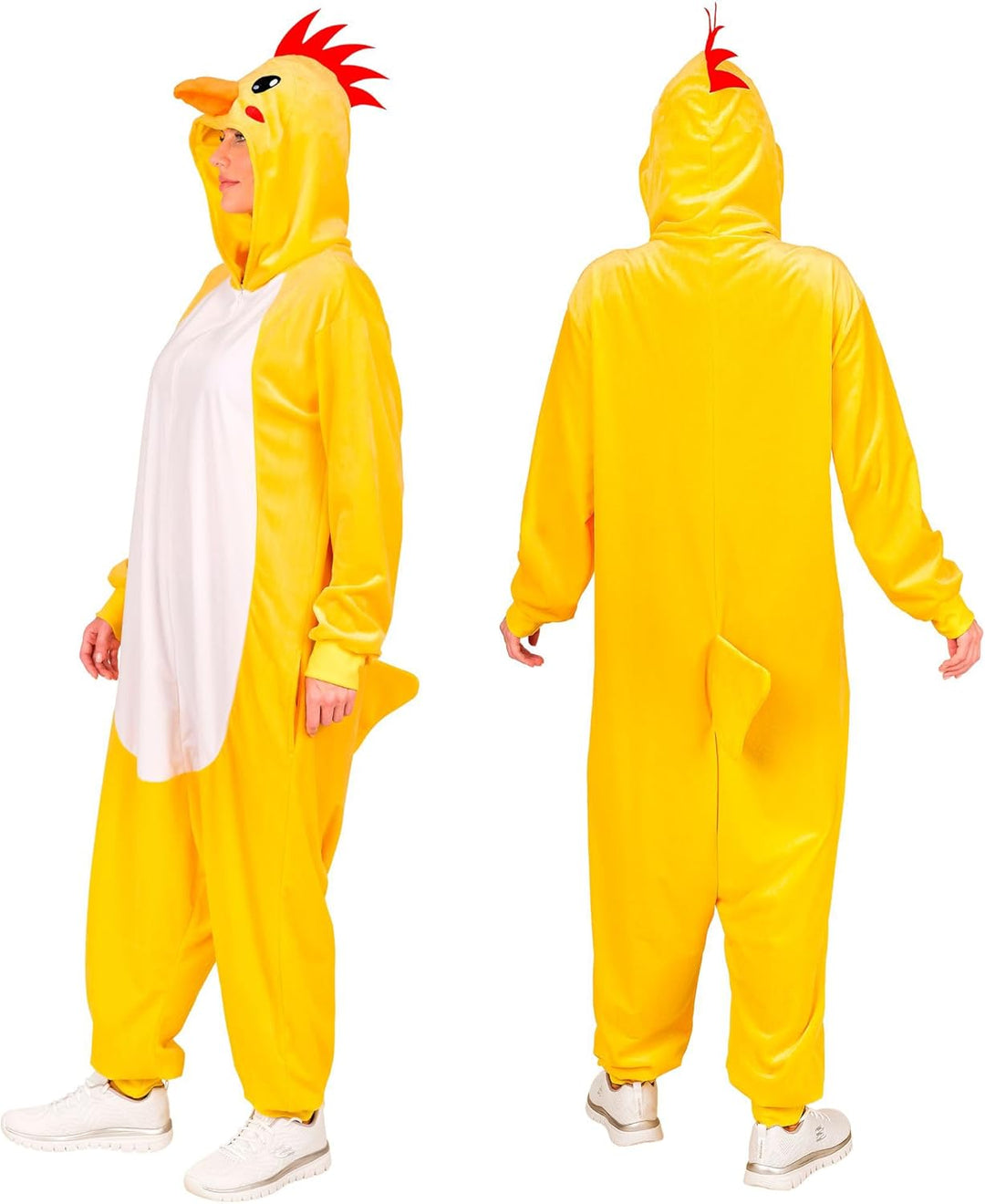 W WIDMANN MILANO Party Fashion - Tier Overall für Erwachsene, weicher Plüsch Jumpsuit mit Kapuze, Ti