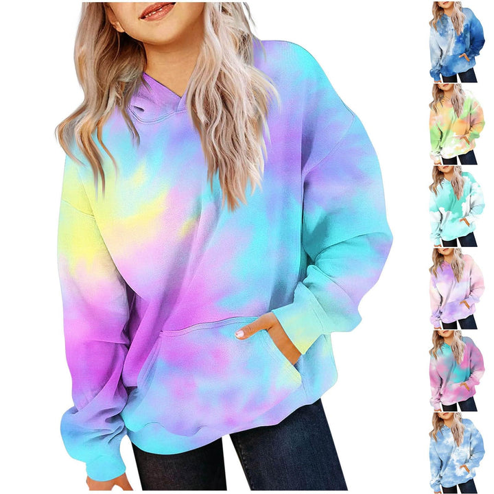 EMATOP Mädchen Batik Hoodie Freizeit Langarm Kapuzenpullover Winter Baumwolle Sweatshirt mit Kapuze