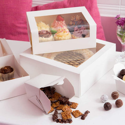 BIOZOYG 12er Cupcake Muffin Box Karton mit grossem Sichtfenster inkl. Einlage I 100 Stück Patisserie