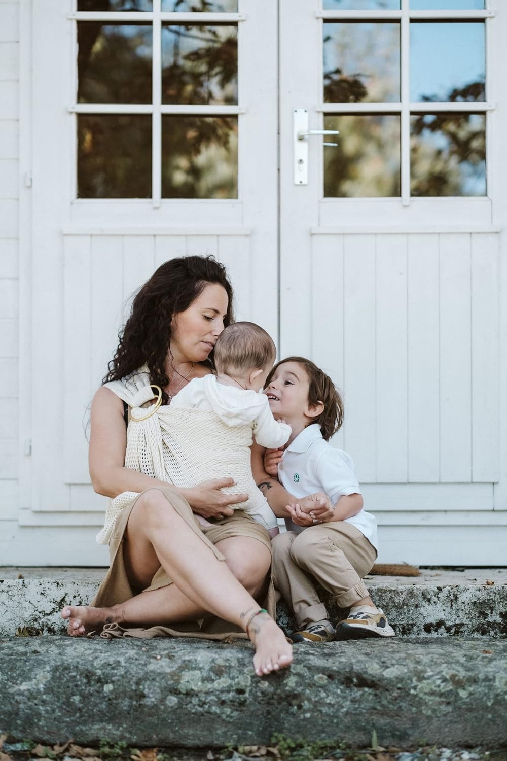 Amarsupiel |Ergonomisches Babytragetuch mit Ringen und Netz | Ring Sling Babytrage |Made in Spain |Z