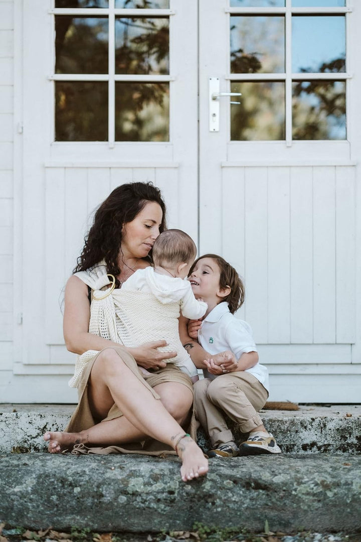 Amarsupiel |Ergonomisches Babytragetuch mit Ringen und Netz | Ring Sling Babytrage |Made in Spain |Z